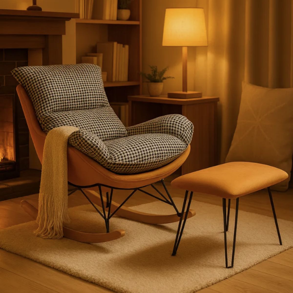 HOMER DESIGN - Sillon Mecedor Silla Mecedora Sitial Reposa De Pie Talla L