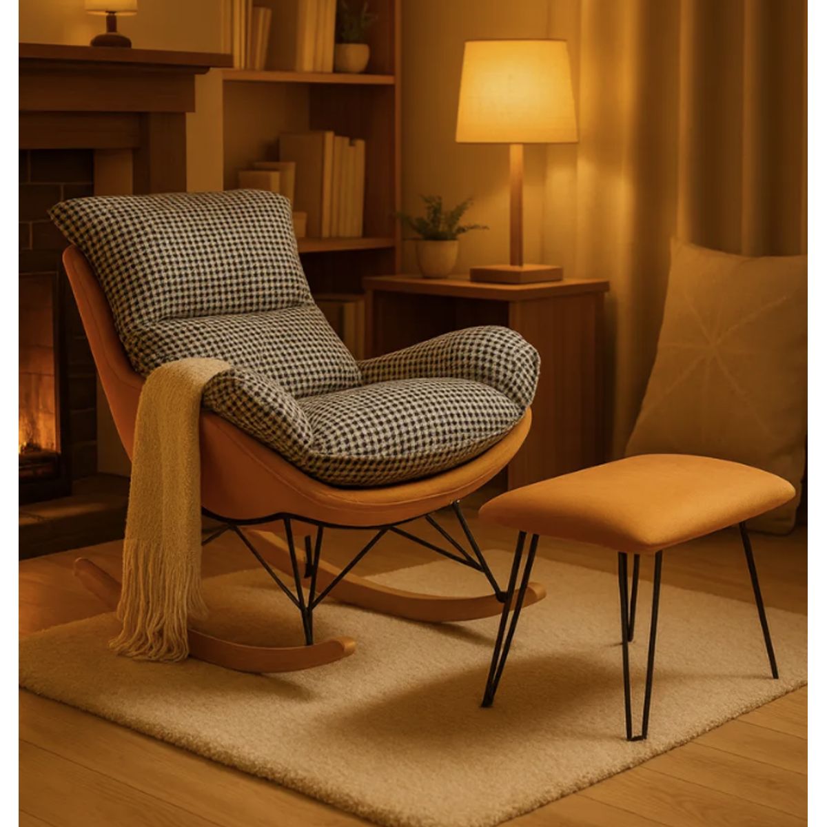 HOMER DESIGN - Sillon Mecedor Silla Mecedora Sitial Reposa De Pie Talla L