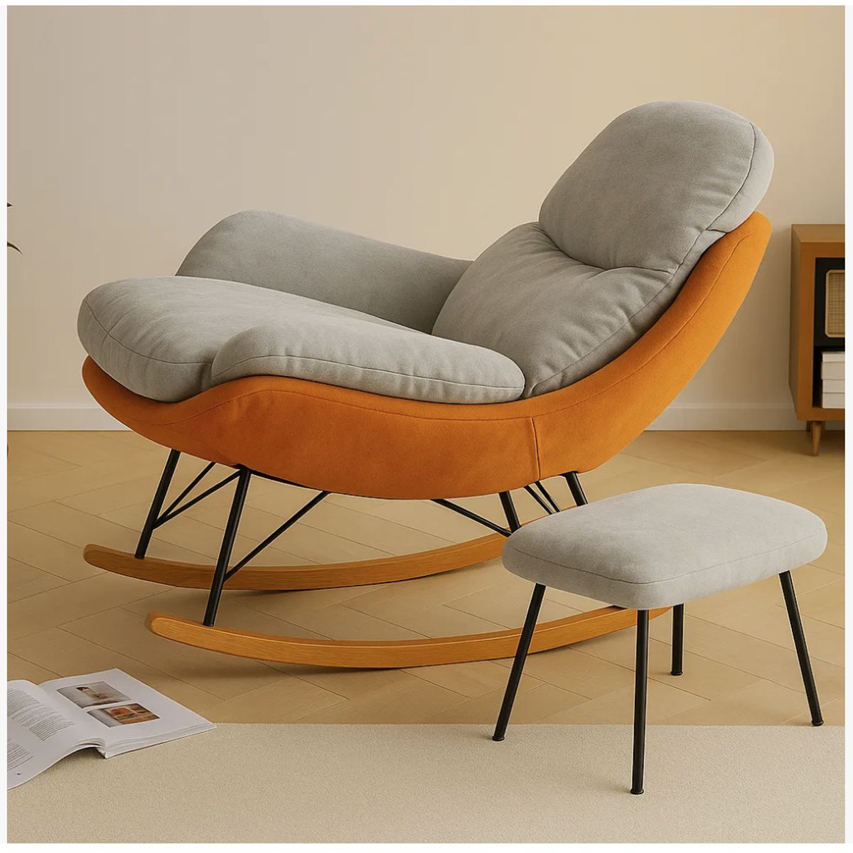 HOMER DESIGN - Sillon Mecedor Silla Mecedora Sitial Reposa De Pie Talla L