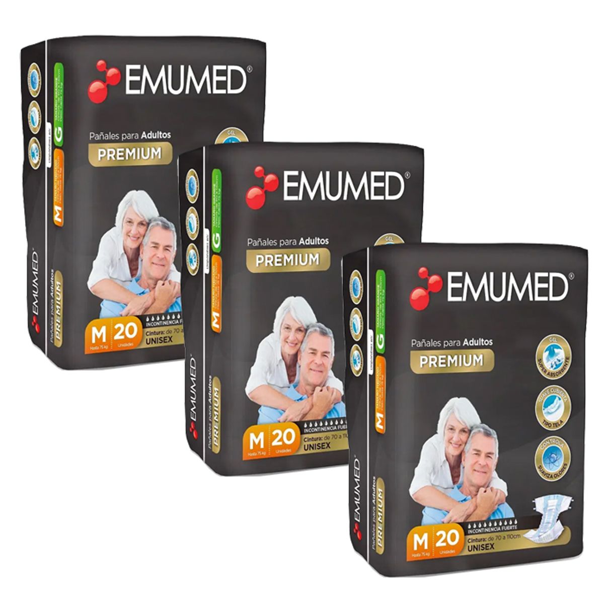 EMUMED - Pañal Emumed Premium M 20 (X3)