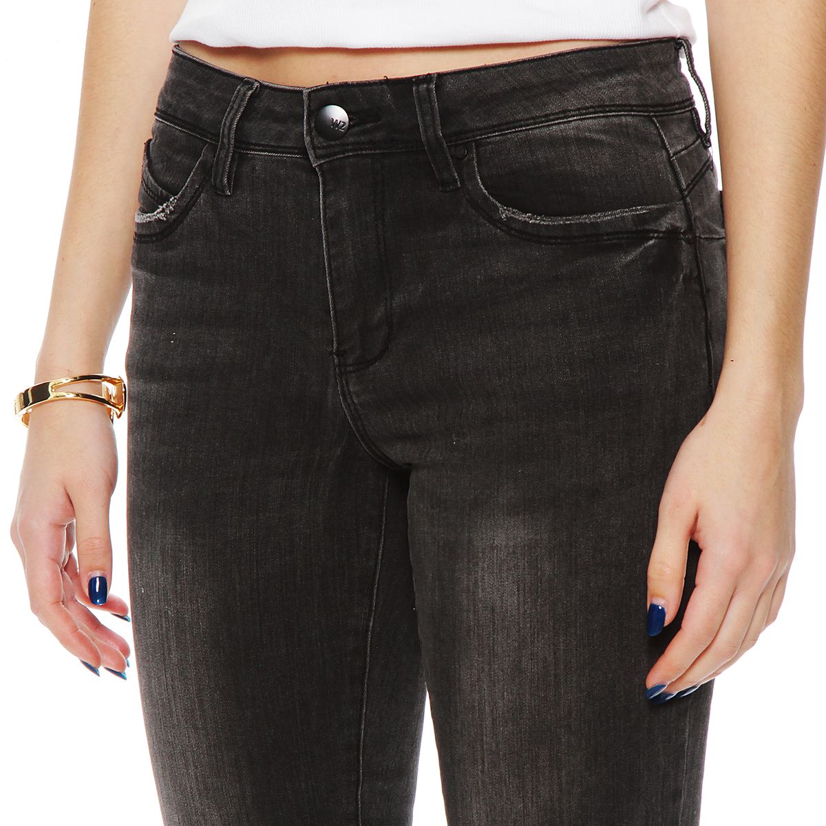 WADOS - JEANS RECTO TIRO MEDIO PRETINA BASICA 1 BOTON