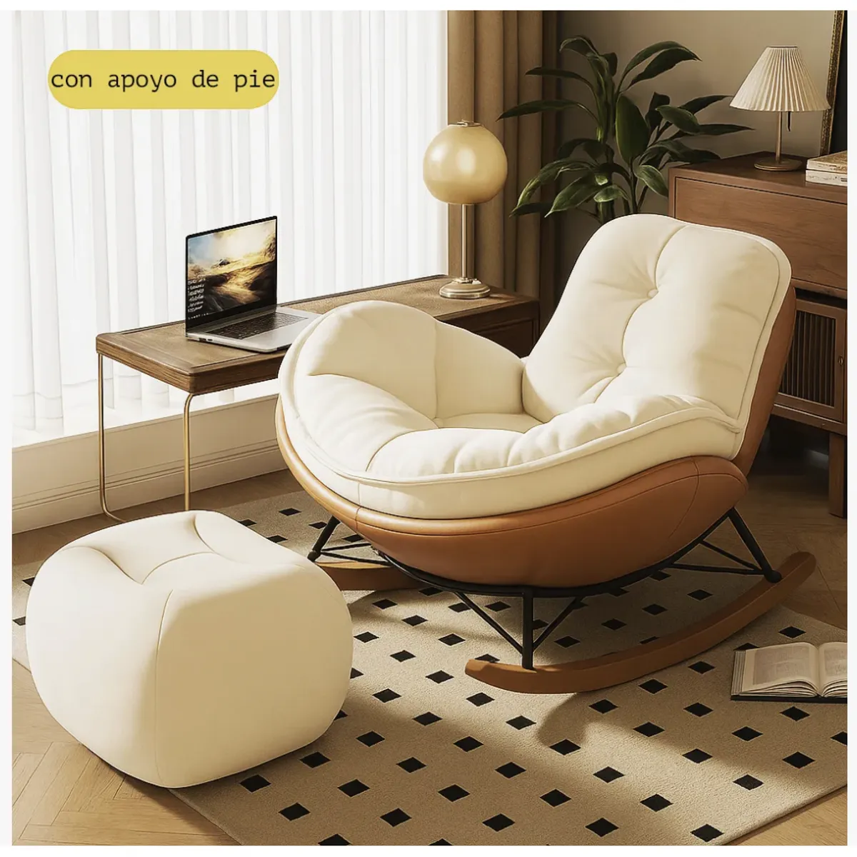 HOMER DESIGN - Sillon Mecedor Silla Mecedora Sitial Talla L Con Raposa Pie