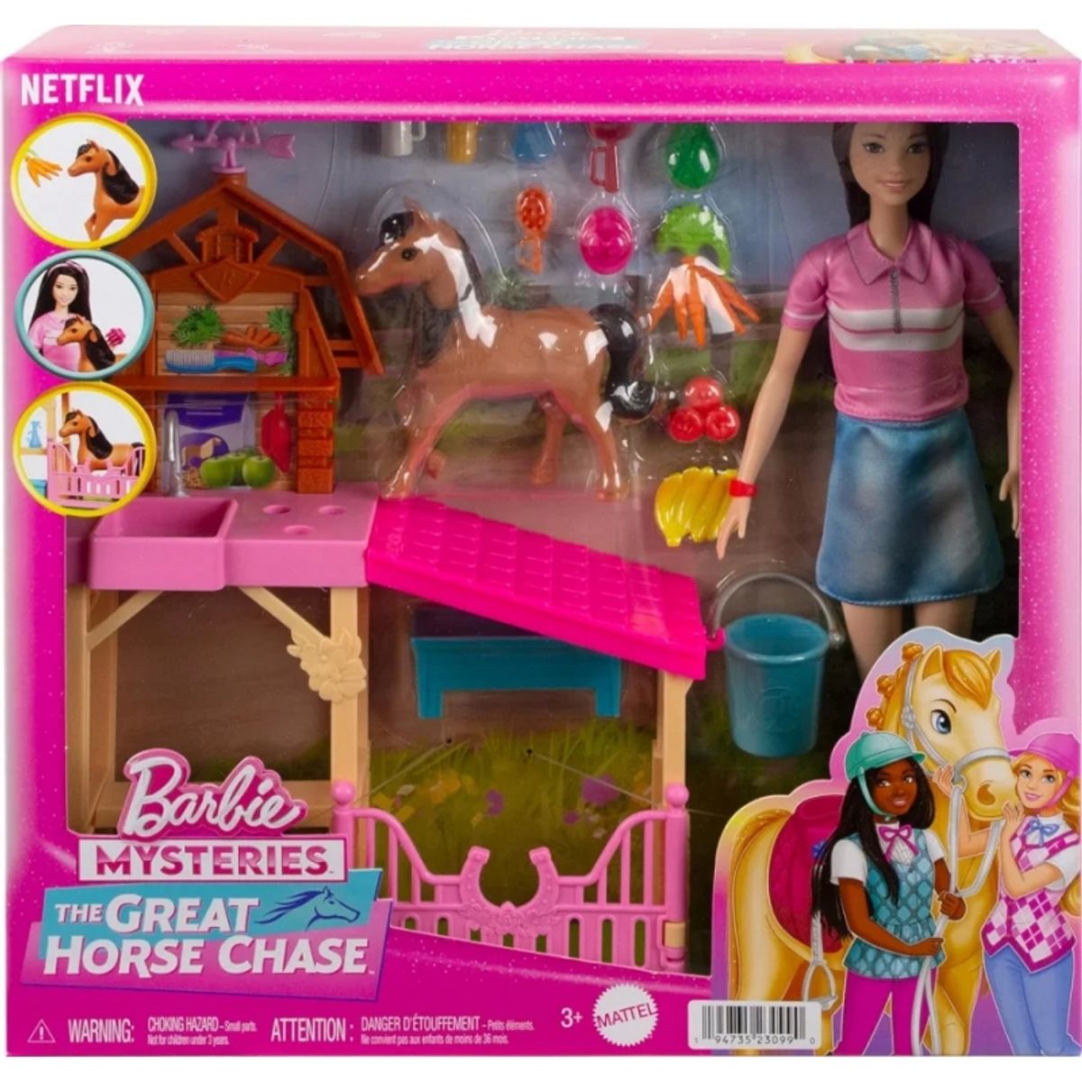 MATTEL - Barbie Mysteries Set De Juego Cuidado De Ponys Con Renee
