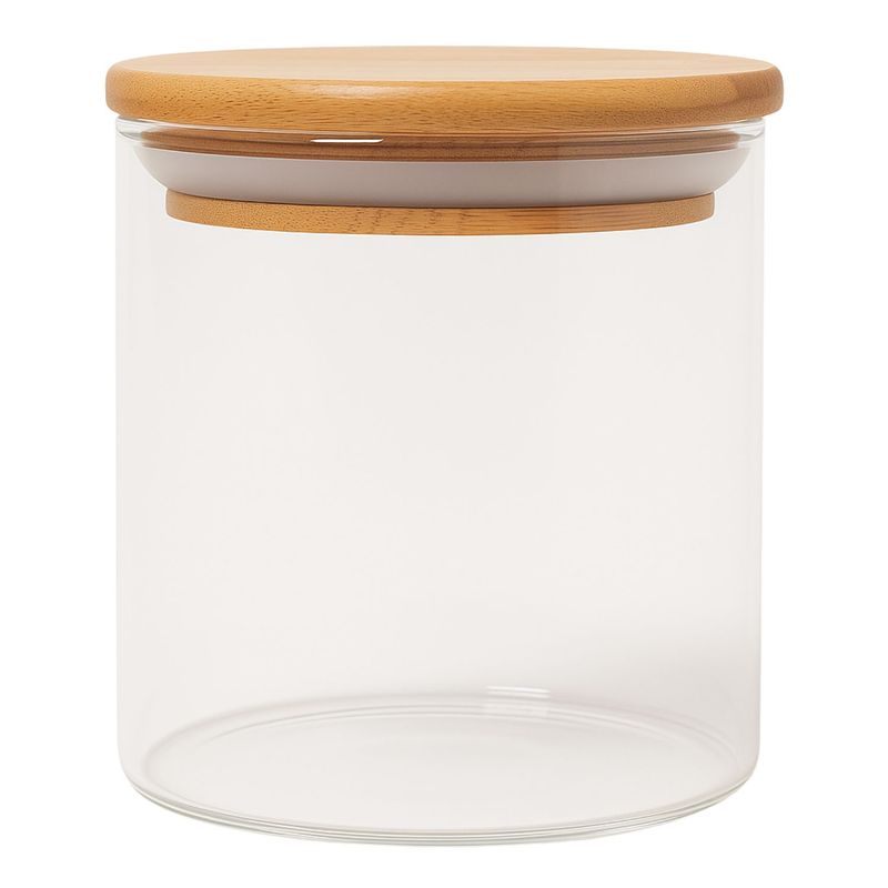 GENERICO - Frasco Tarro Hermetico 200mL Recipiente Vidrio 8cm Tapa Bambú