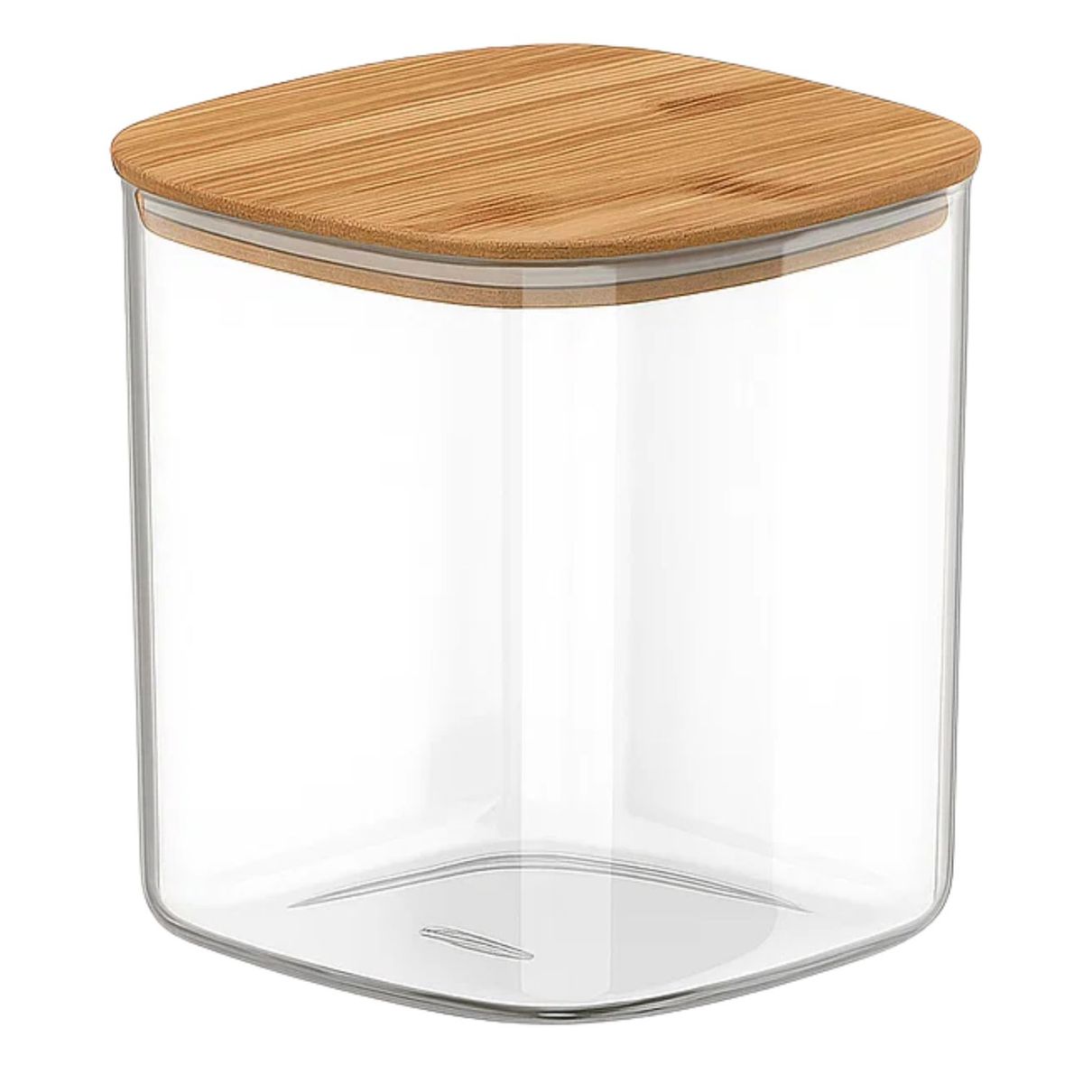 GENERICO - Frasco Tarro Hermetico Cuadrado 180mL Vidrio 6cm Tapa Bambú