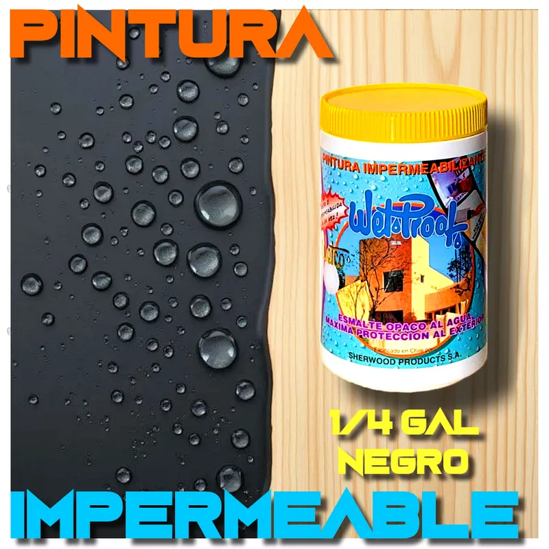 WETPROOF - PINTURA IMPERMEABILIZANTE MADERA EXTERIOR NEGRO AL AGUA WETCO® 1-4 GAL