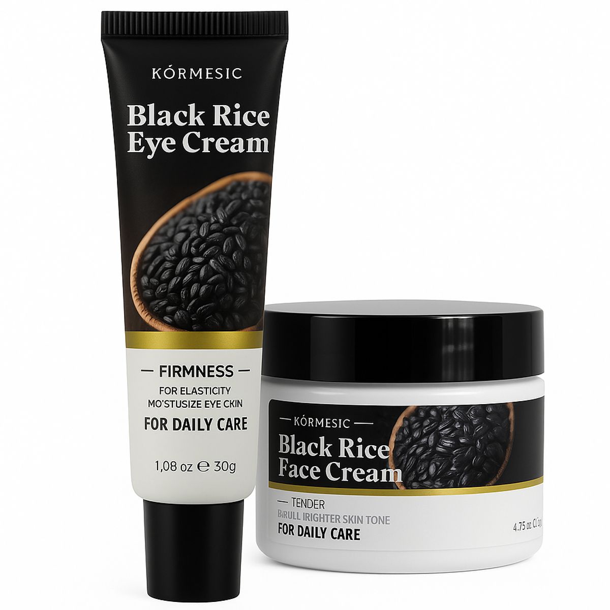 GENERICO - Dúo Black Rice Essence Crema Facial & Contorno de Ojos- Piel Porcelan