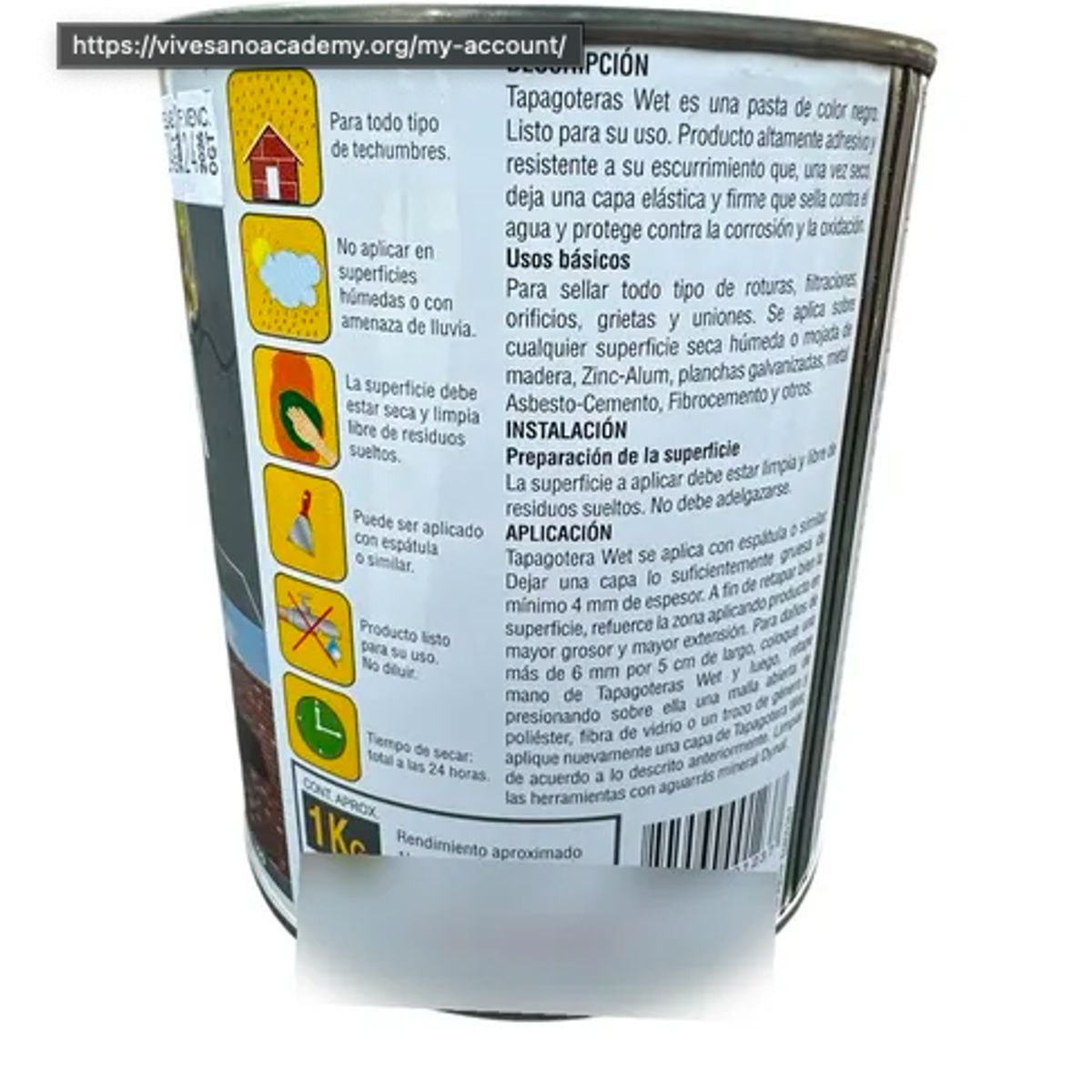 DYNAL - Tapagoteras Wet Sella Techos Bajo Lluvia Dynal 1 Kilo