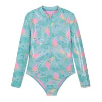 Traje de Baño Niña Manga Larga UV50 Turquesa - Verde