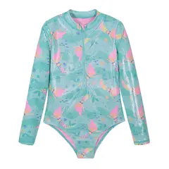 H2O WEAR - Traje de Baño Niña Manga Larga UV50 Turquesa - Verde