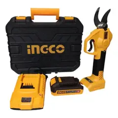 INGCO - Tijera Inalambrica Para Podar 2bat + Cargador Amarillo