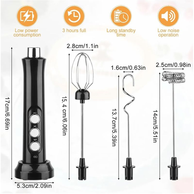 ATLAS - Batidor Eléctrico De Leche Espumadores 6pcs