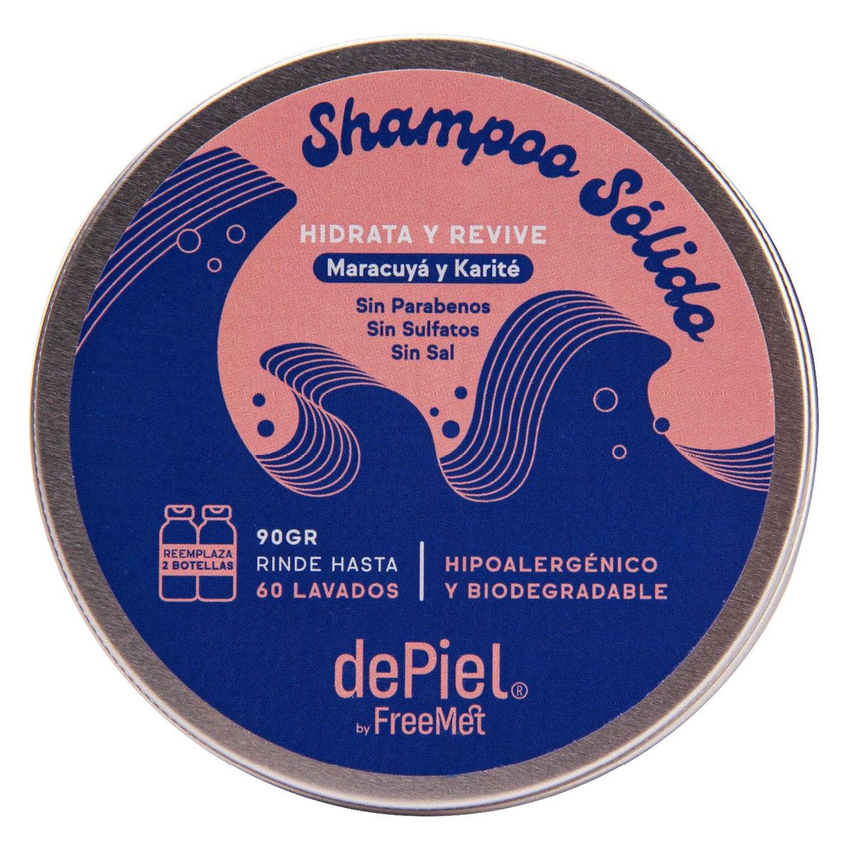 FREEMET - Shampoo en Barra de Karité y maracuyá para cabello normal a seco