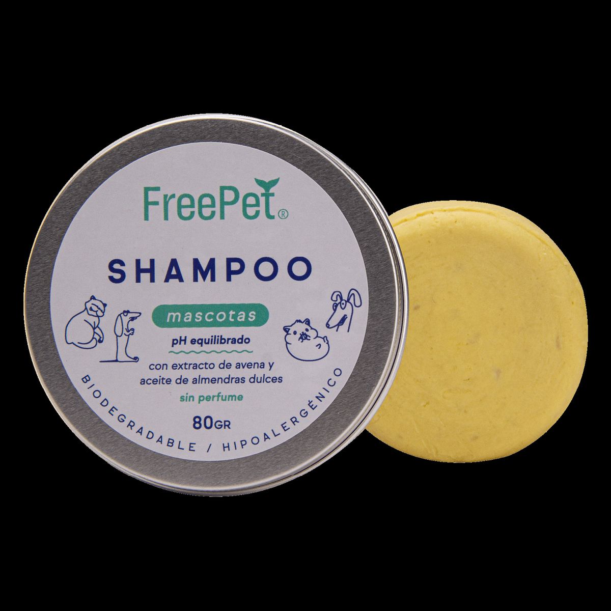 FREEMET - Shampoo Hipoalergénico Sólido En Barra Para Mascotas Freemet Ecológico