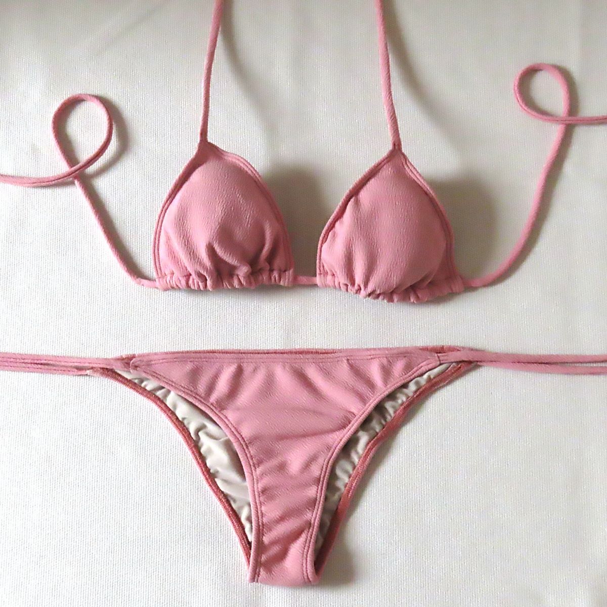 CREA PRINT - Traje de baño Bikini mujer Mod CHOCOLATE Top de Triángulos y Bottoms de tiras