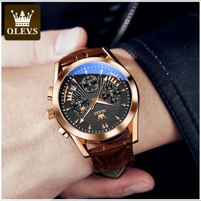 Imagen 2 del producto Reloj Cronógrafo de Lujo para Hombre Correa Cuero Texturizada