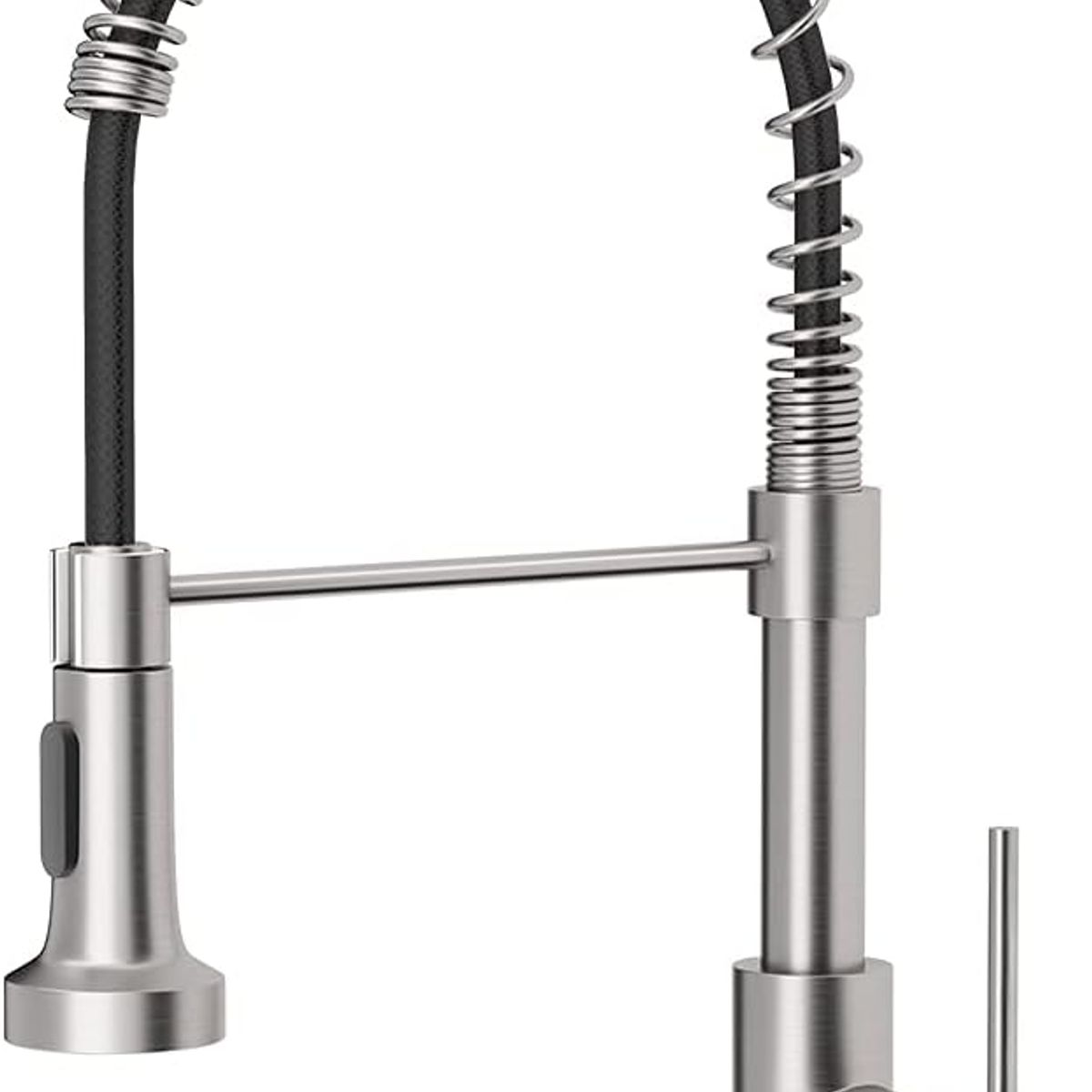 LABALAOS - Grifo de cocina de resorte tubular negro