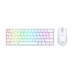 REDRAGON - Kit de Teclado y Mouse k617RGB SP M724 Blanco S143W