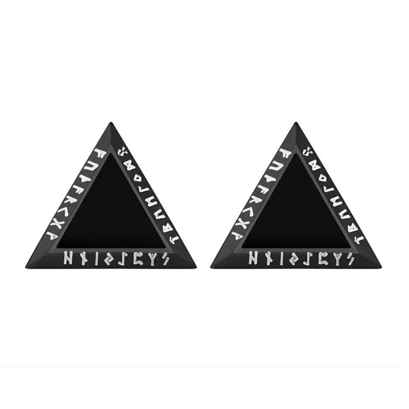 GENERICO - Aros Vikingos Punk Triangulo Runas Vikingas Hombre Mujer