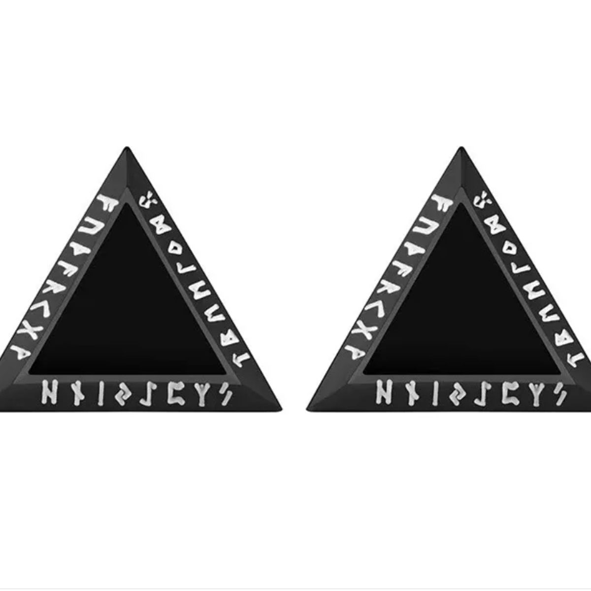GENERICO - Aros Vikingos Punk Triangulo Runas Vikingas Hombre Mujer