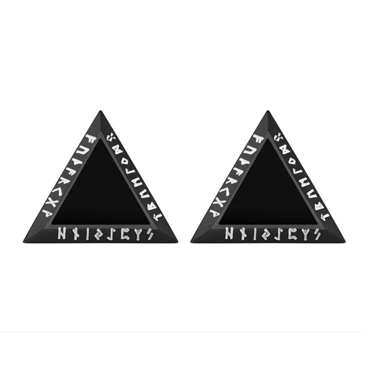 GENERICO - Aros Vikingos Punk Triangulo Runas Vikingas Hombre Mujer