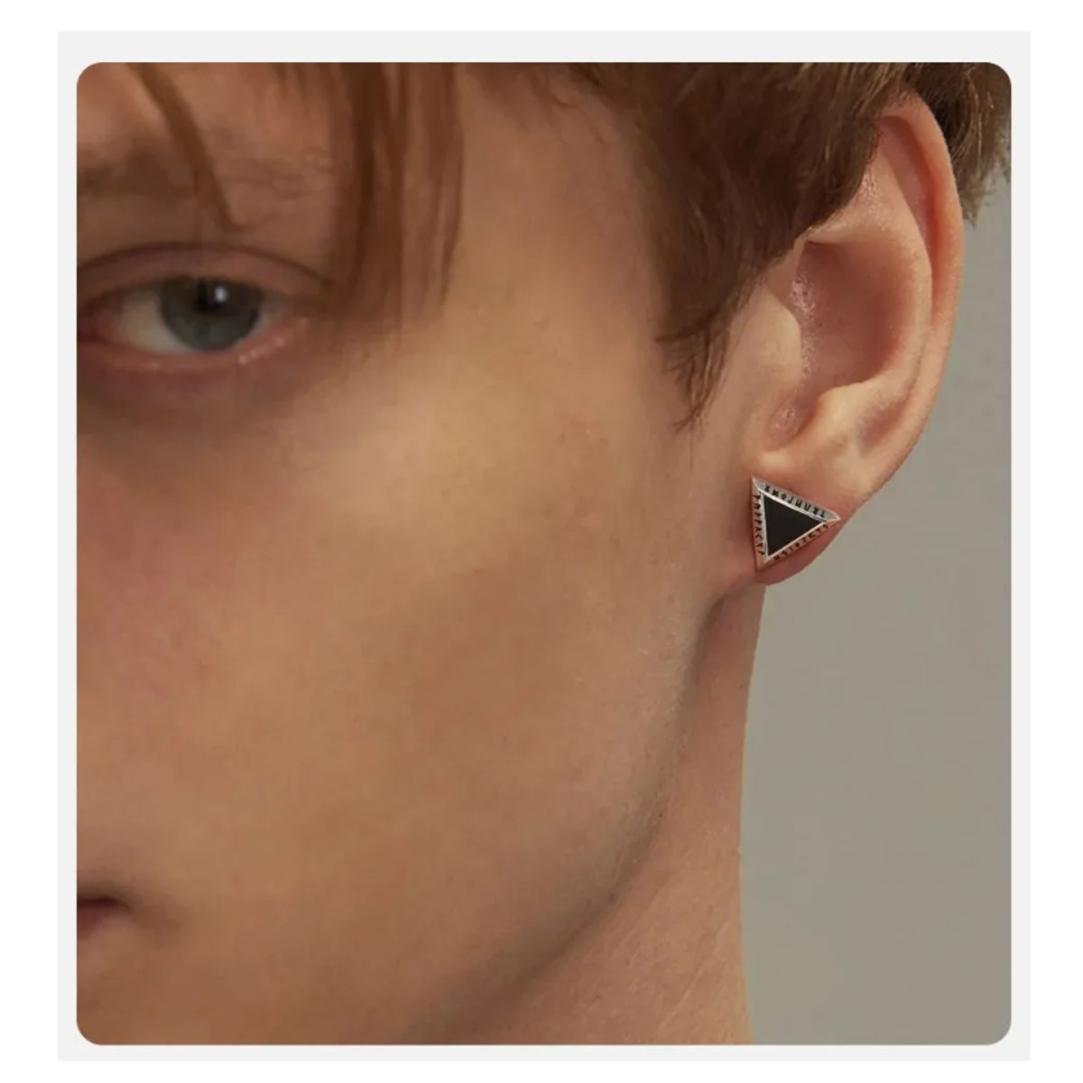 GENERICO - Aros Vikingos Punk Silver Triangulo Runas Vikingas Hombre Mujer