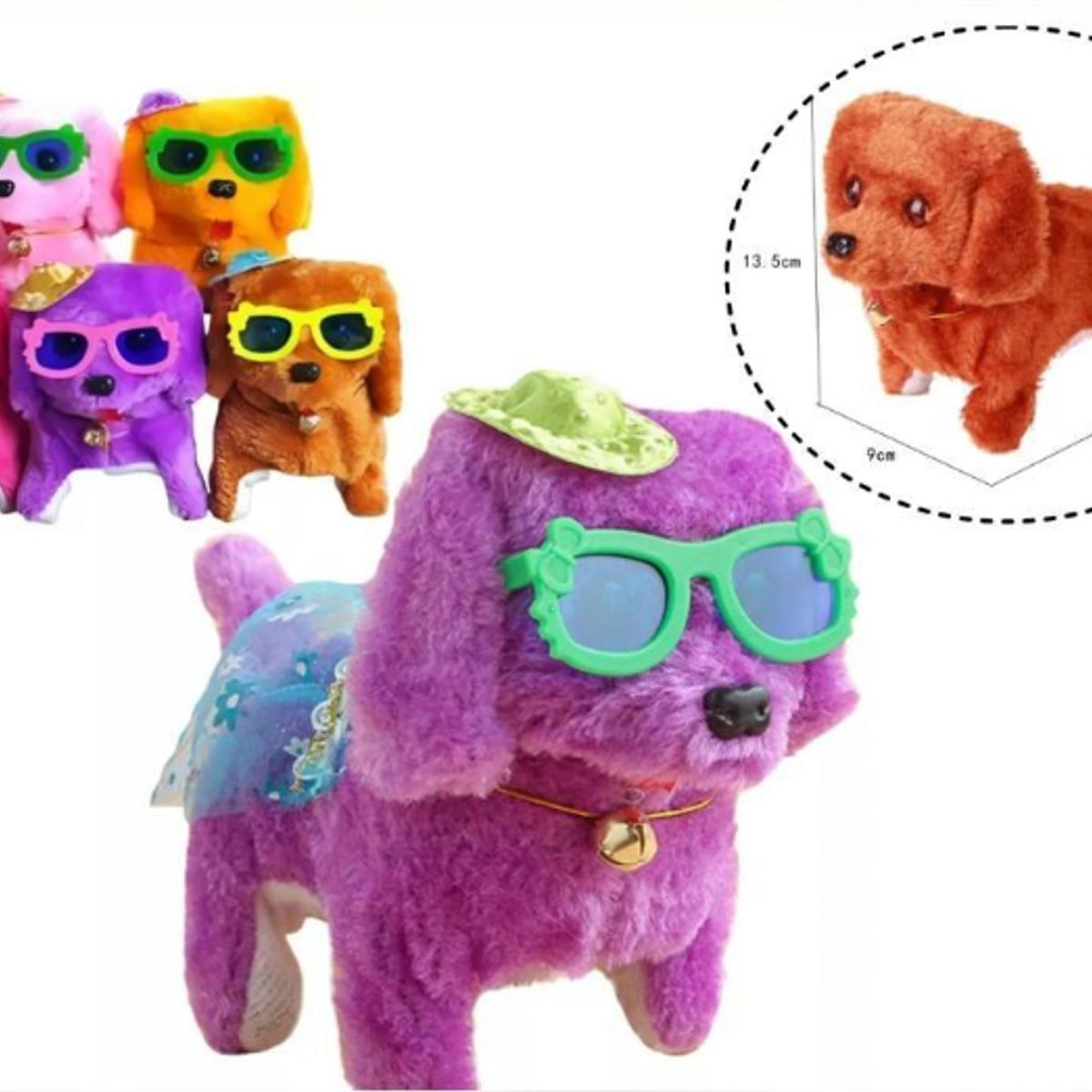 GENERICO - Perrita De Peluche Anda Barks Interactiva Color Morado