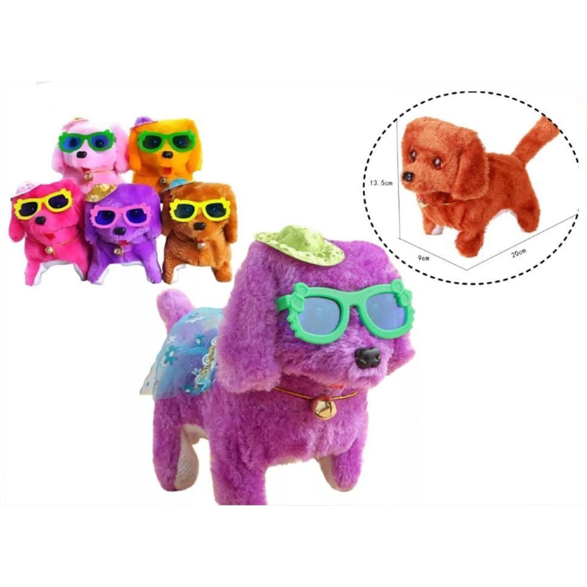 GENERICO - Perrita De Peluche Anda Barks Interactiva Color Morado