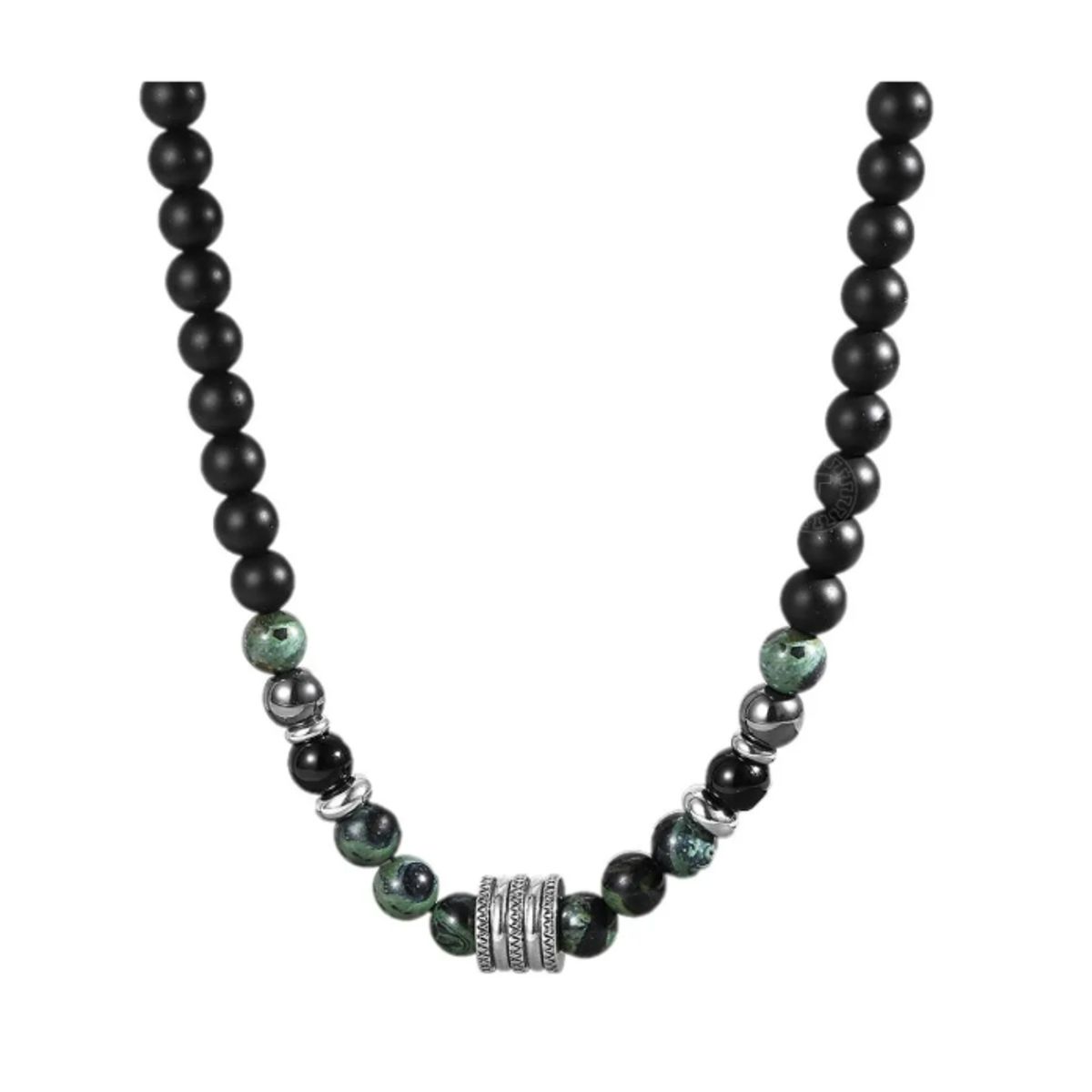 GENERICO - Collar Piedra Onix Y Jaspe Hombre Moda Royal Madriz