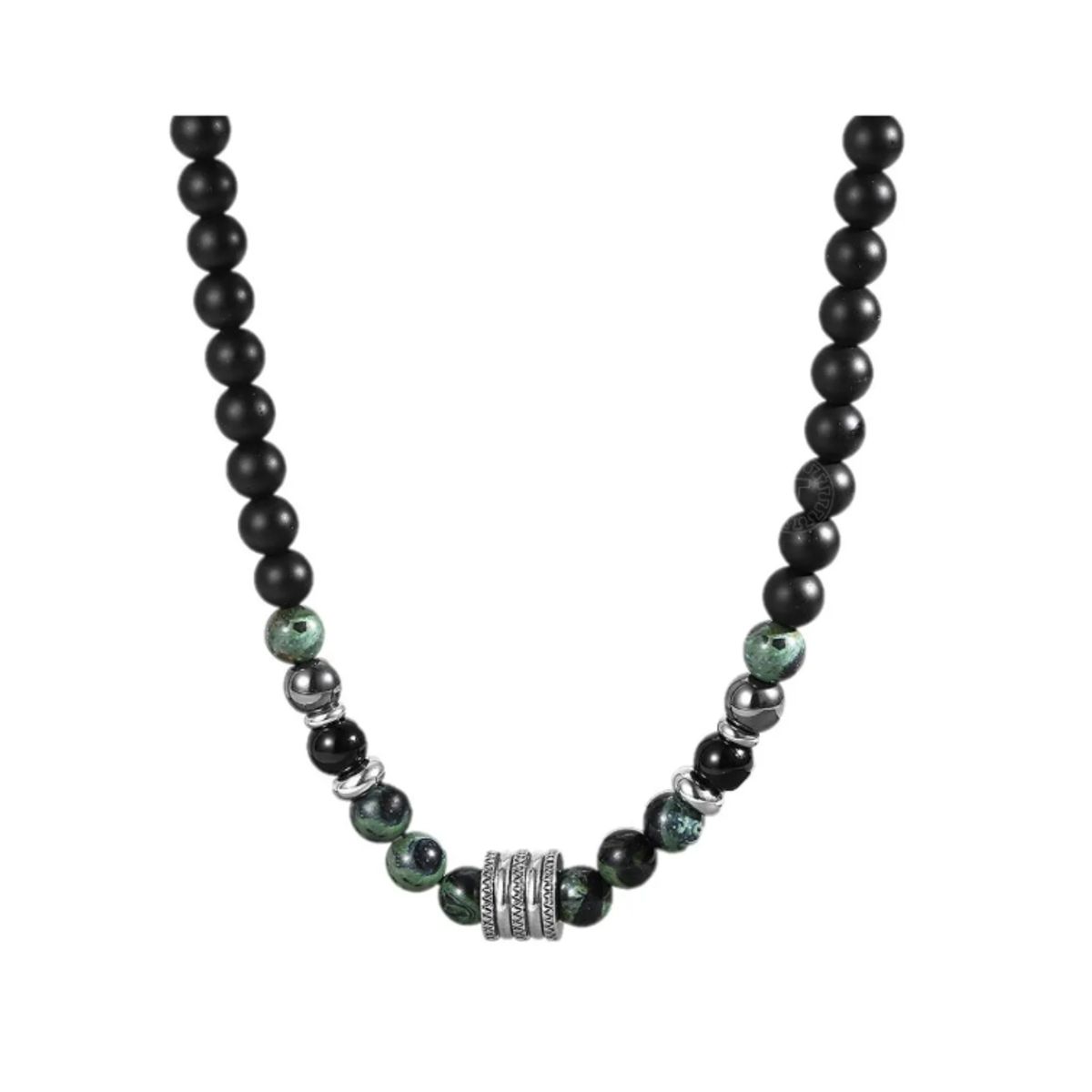 GENERICO - Collar Piedra Onix Y Jaspe Hombre Moda Royal Madriz