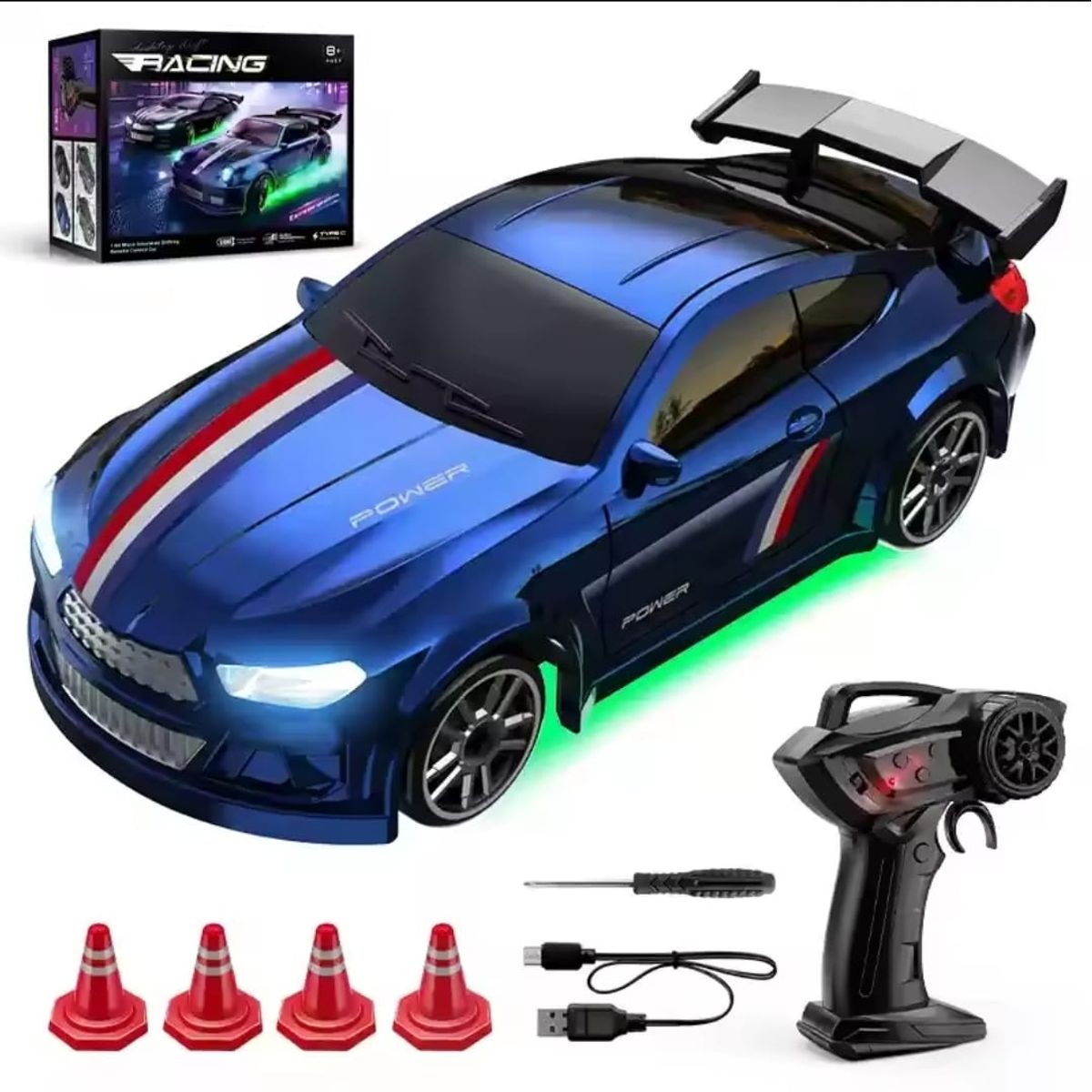 DRIFT - Auto Mini Drift racing escala 1: 64 color Azul