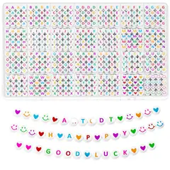 KUANGYE - 1400 Pzs Cuentas Para Pulseras De Acrílico Letras Pulseras