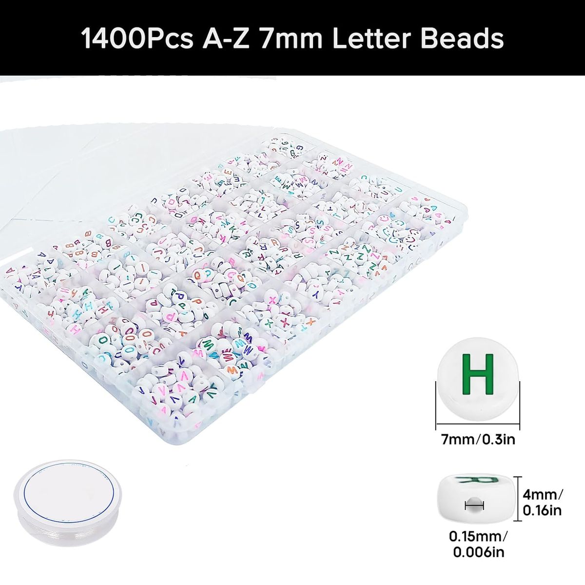 KUANGYE - 1400 Pzs Cuentas Para Pulseras De Acrílico Letras Pulseras