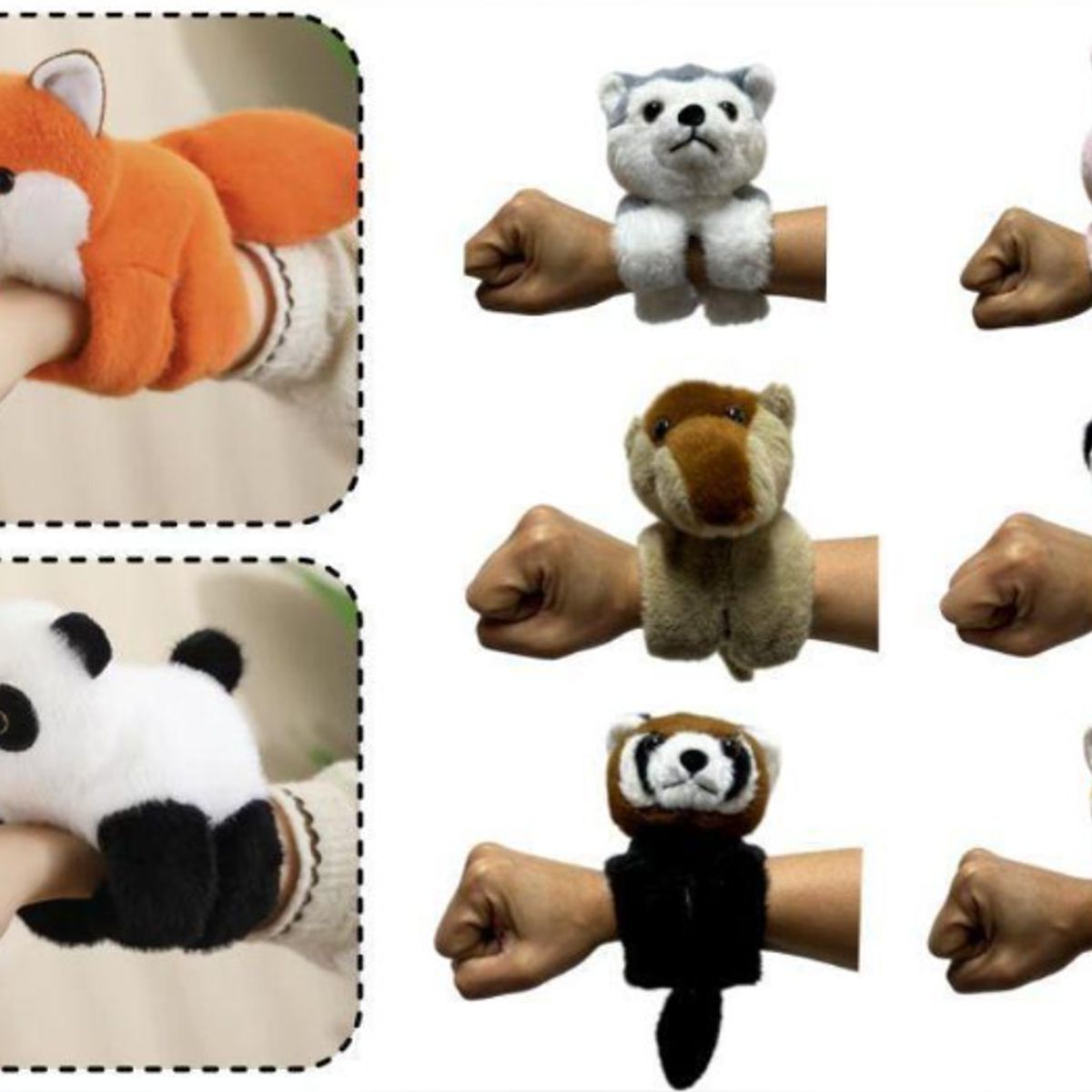 GENERICO - Peluches Muñequeras De Animales Diseño Zorro Naranja