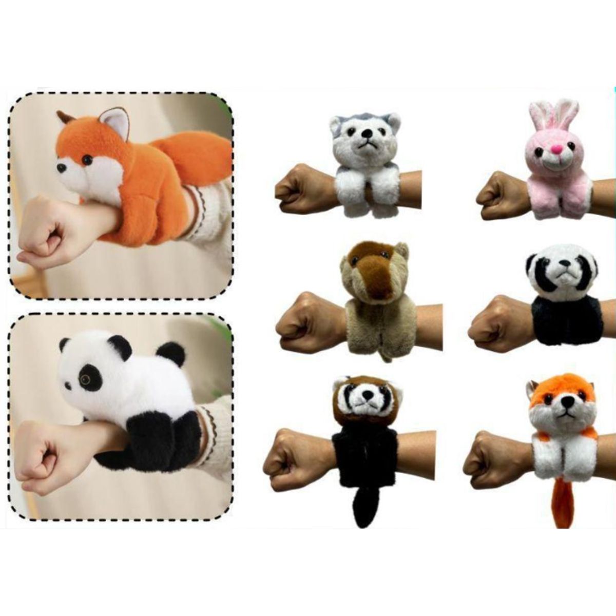 GENERICO - Peluches Muñequeras De Animales Diseño Conejo Rosa