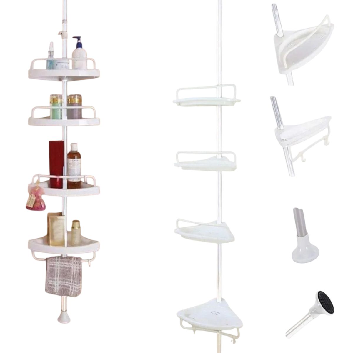 GENERICO - Esquinero De Ducha Multi-uso 4 Repisas Ajustable Organizador