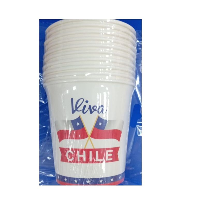 GENERICO - vasos Desechables Viva Chile Fiestas Patrias 10und