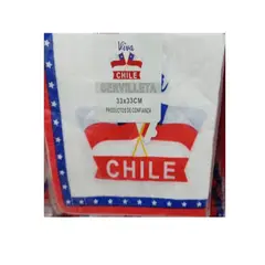 GENERICO - Servilletas Viva Chile Fiestas Patrias 33x33cm 20und