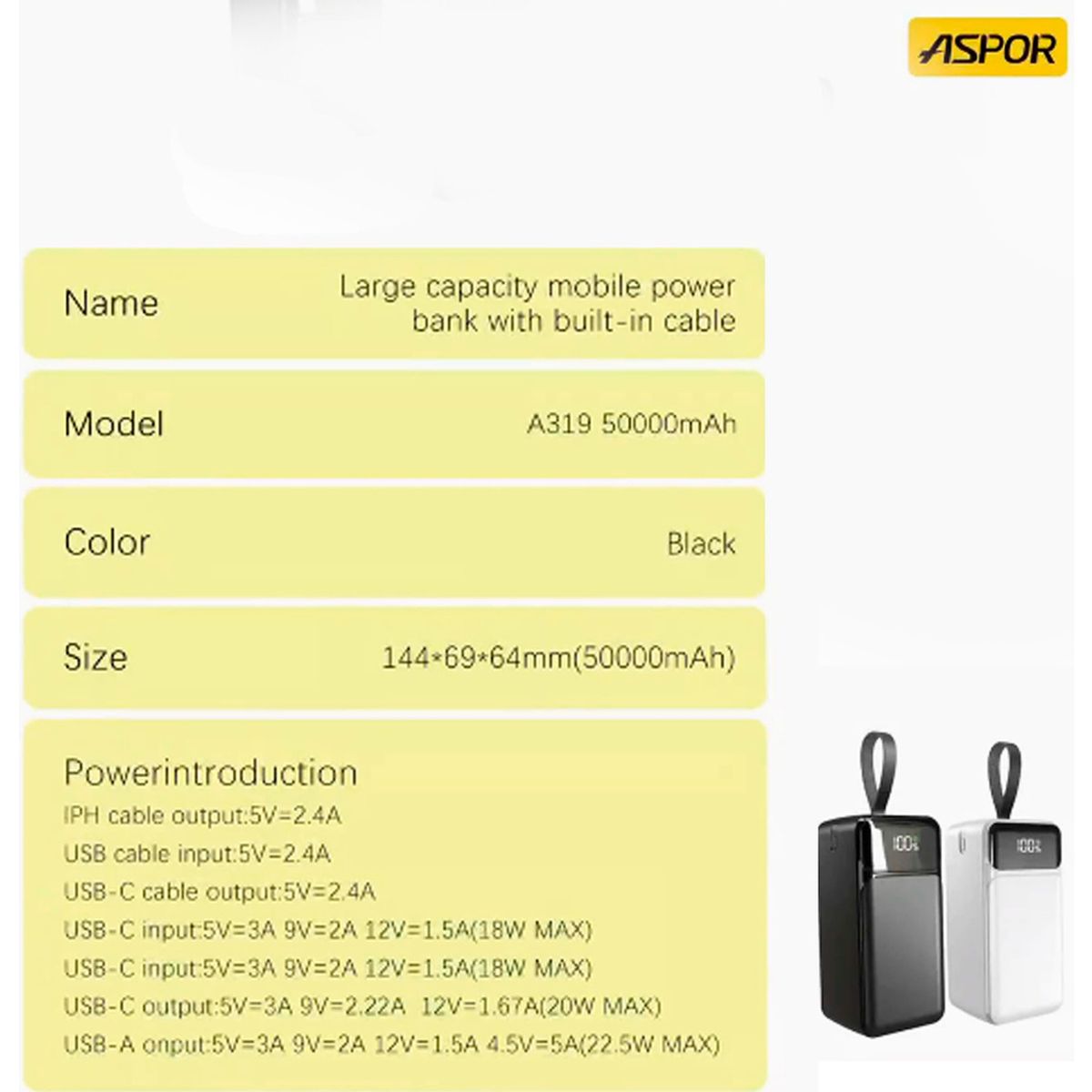 GENERICO - Bateria Portatil 50000mah Powerbank Multipuertos