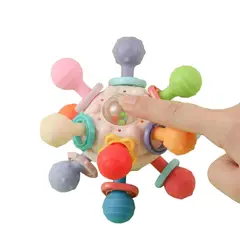 GENERICO - Pelota Mordedor Sonajero Para Bebé Átomo Didactico Juguete