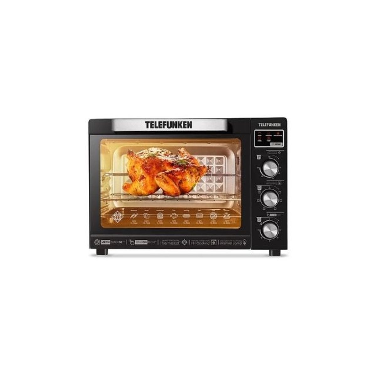 TELEFUNKEN - Horno de mesa eléctrico Telefunken TF E850C 80L Negro 80 Litros 2200w.