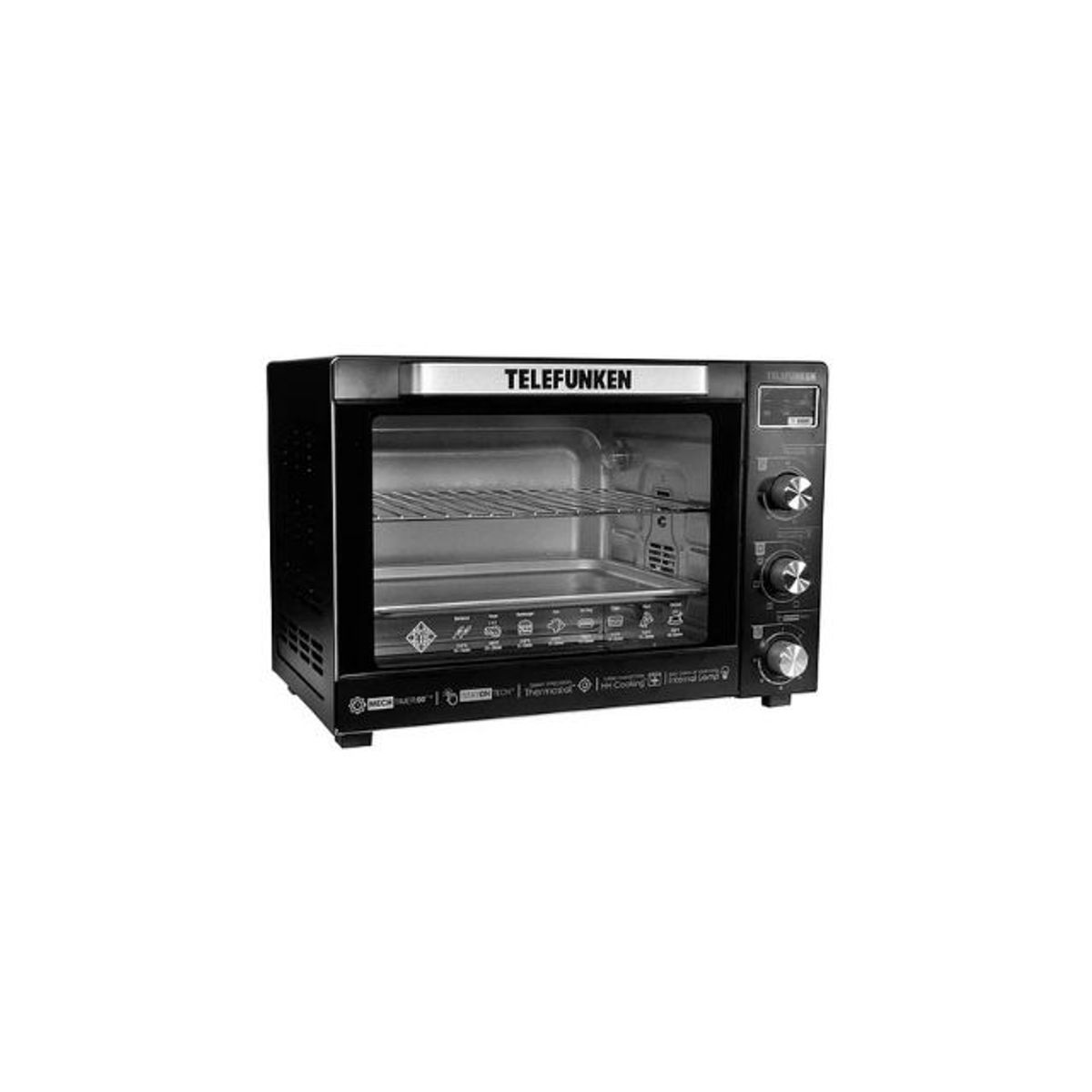 TELEFUNKEN - Horno de mesa eléctrico Telefunken TF E850C 80L Negro 80 Litros 2200w.