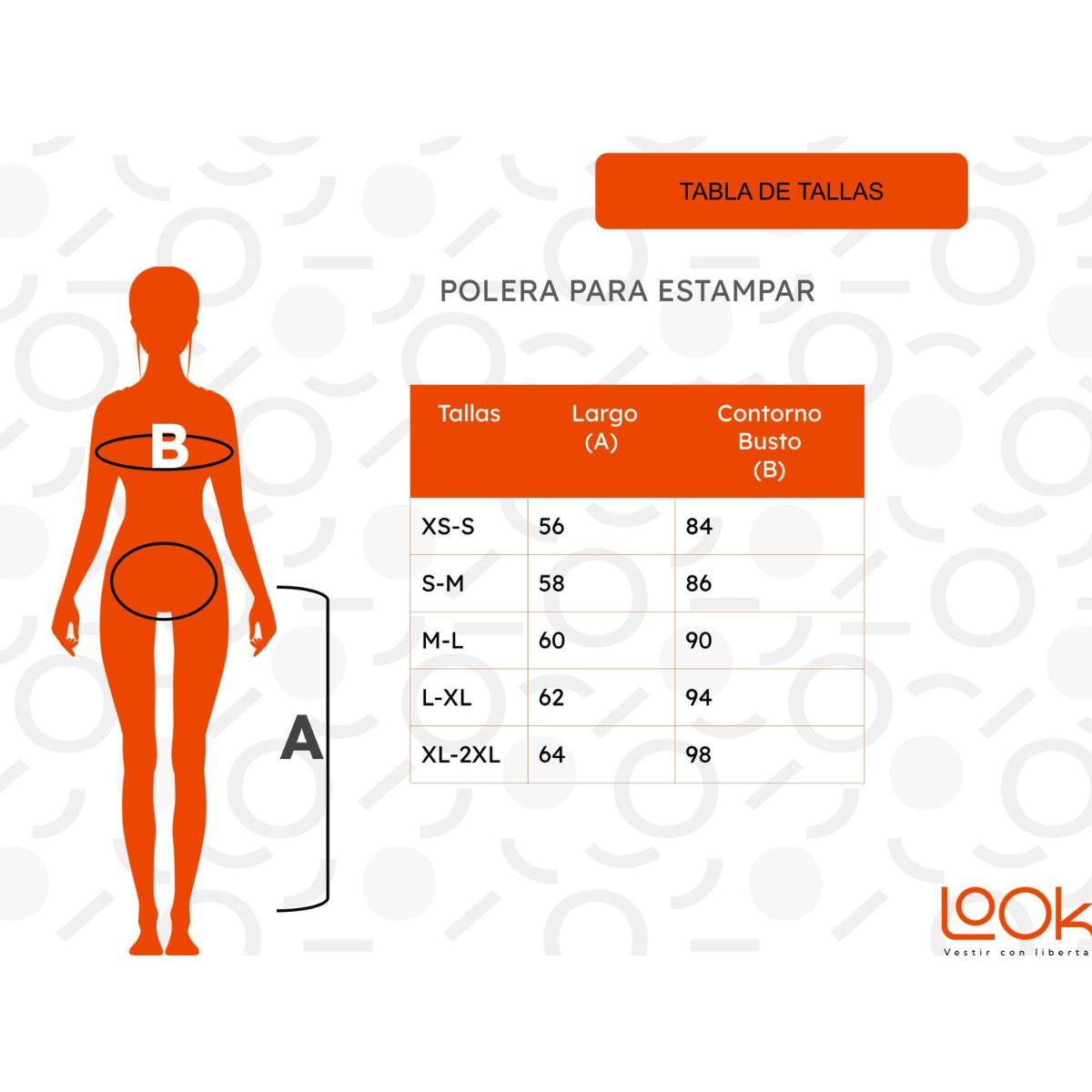 LOOK SHOP - Polera Mujer Manga Corta Algodón Para Estampar Tallas Colores