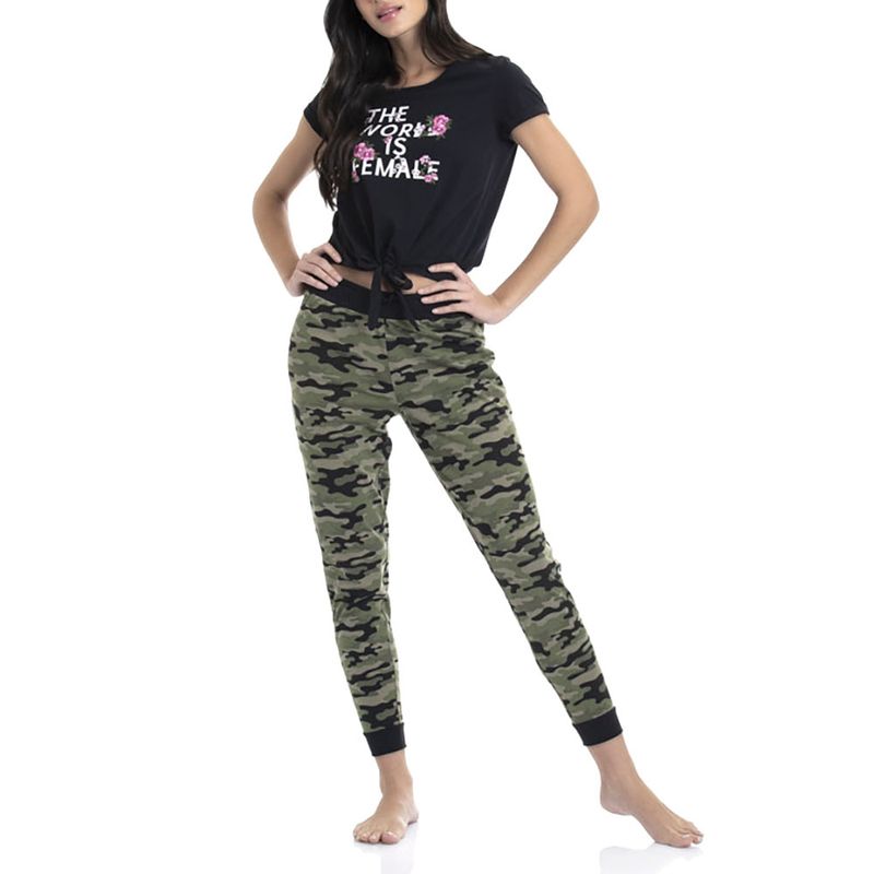 LADY GENNY - Pijama Largo De Algodón Con Estampado