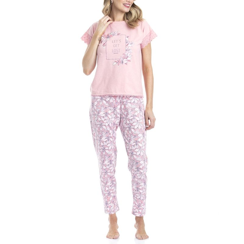 LADY GENNY - Pijama Estampado De Algodón Y Viscosa Para Mujer