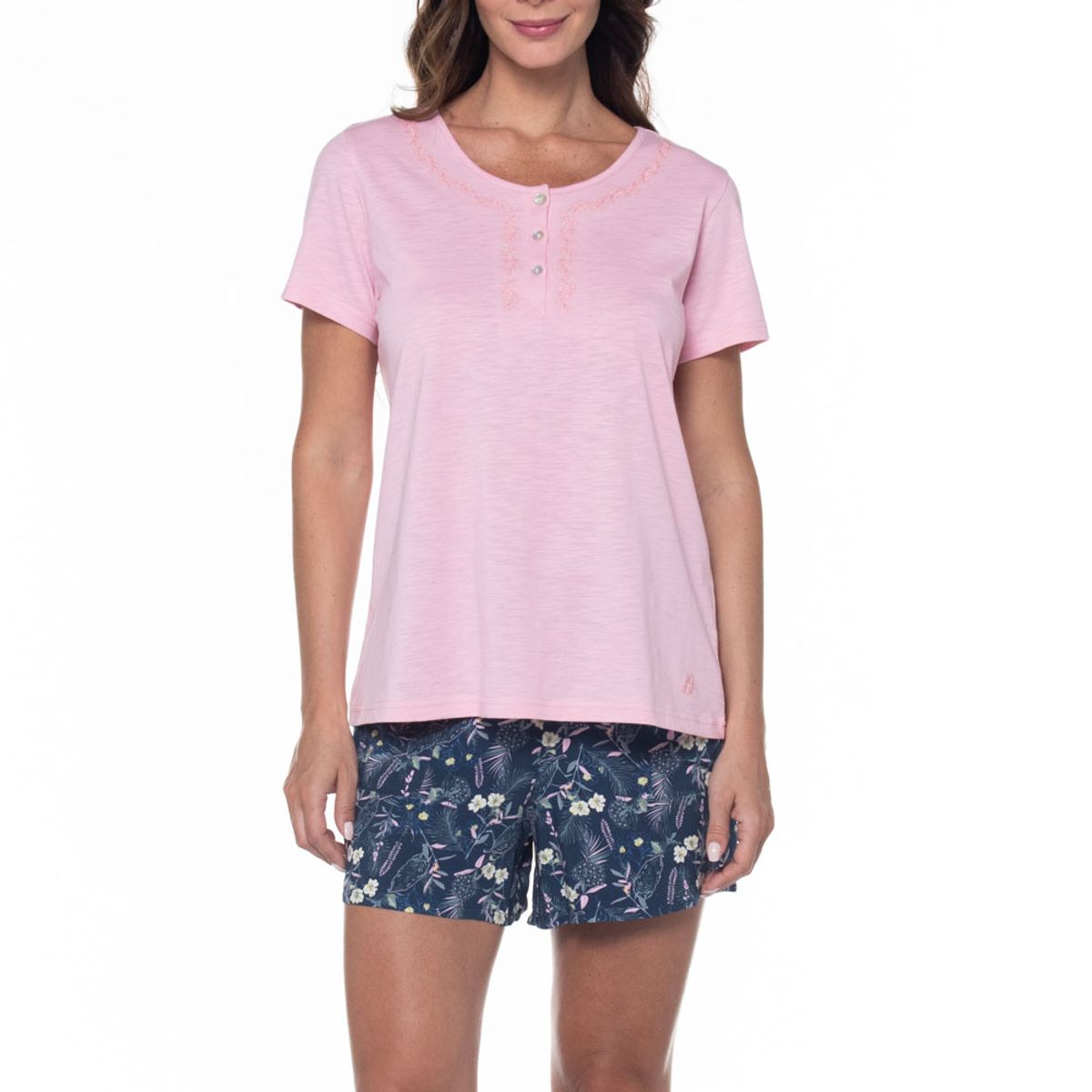 LADY GENNY - Pijama Con Polera Y Short Estampado