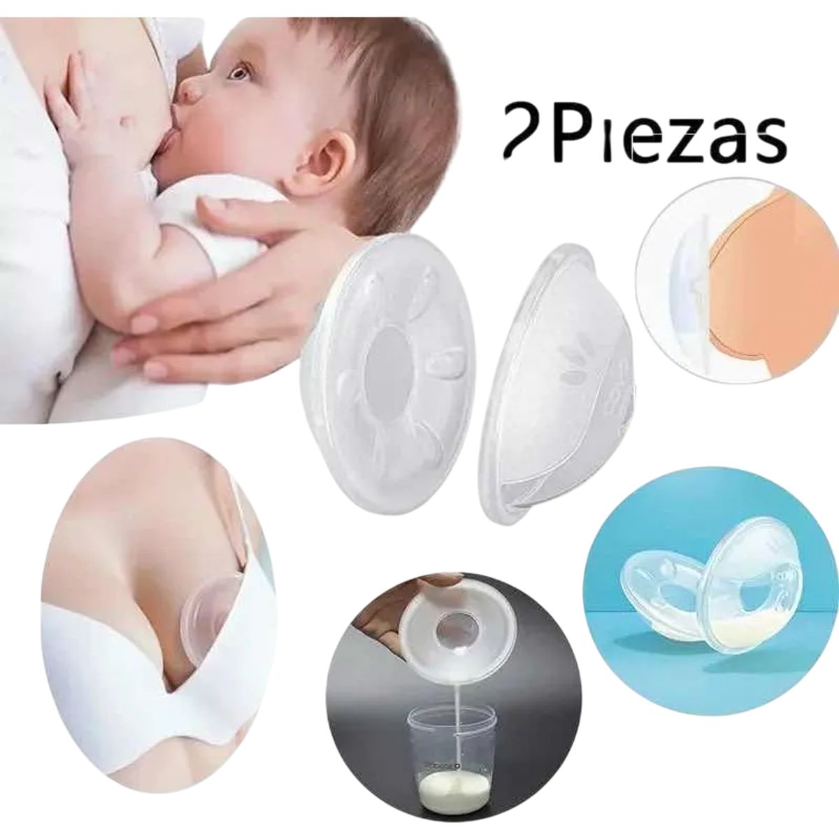 GENERICO - Set De Protectores Mamarios 6 Piezas Recoletor Leche Materna