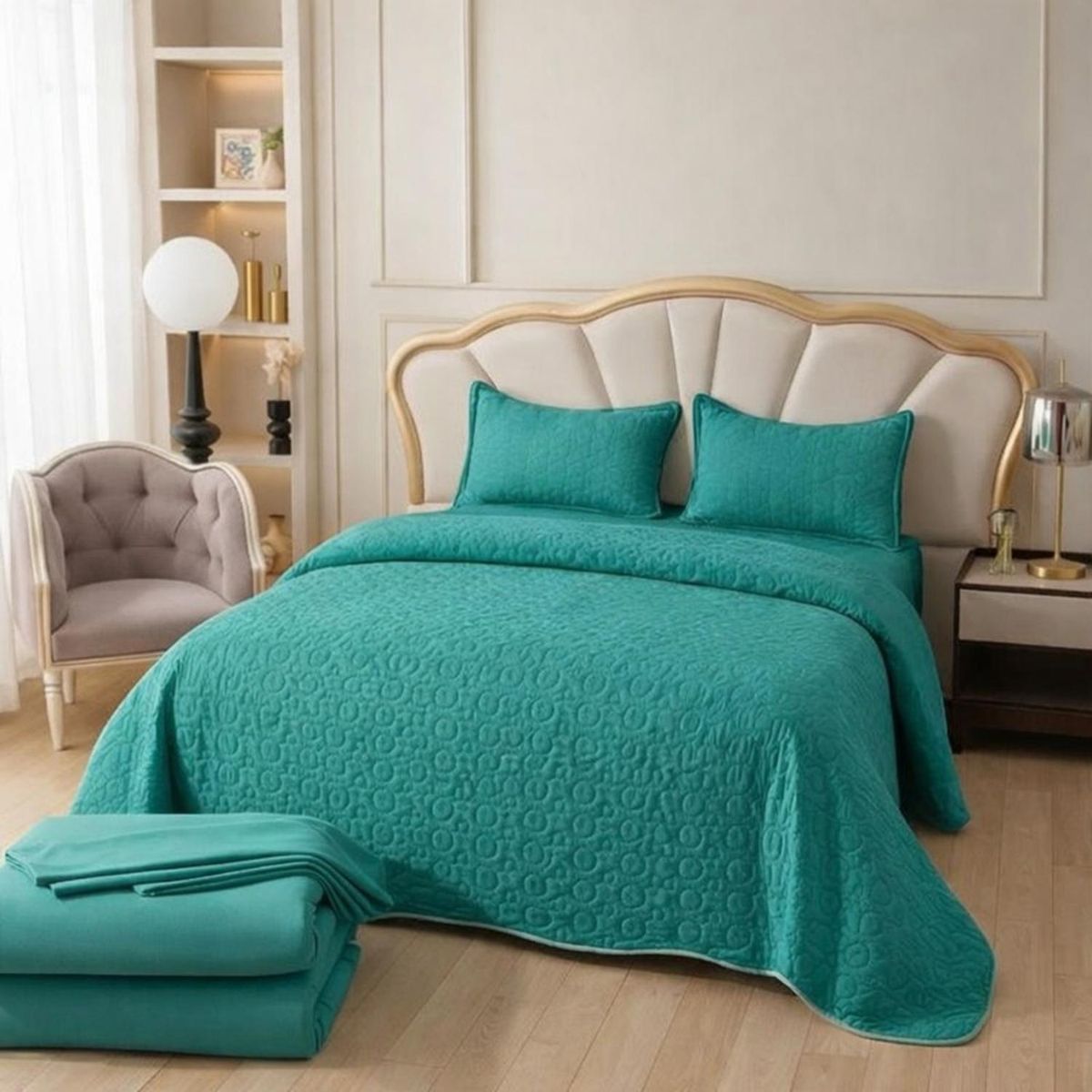 GENERICO - Cubrecama + Juego De Sabanas De 2 Plazas + Fundas Almohada - Multicolor - 2 Plazas