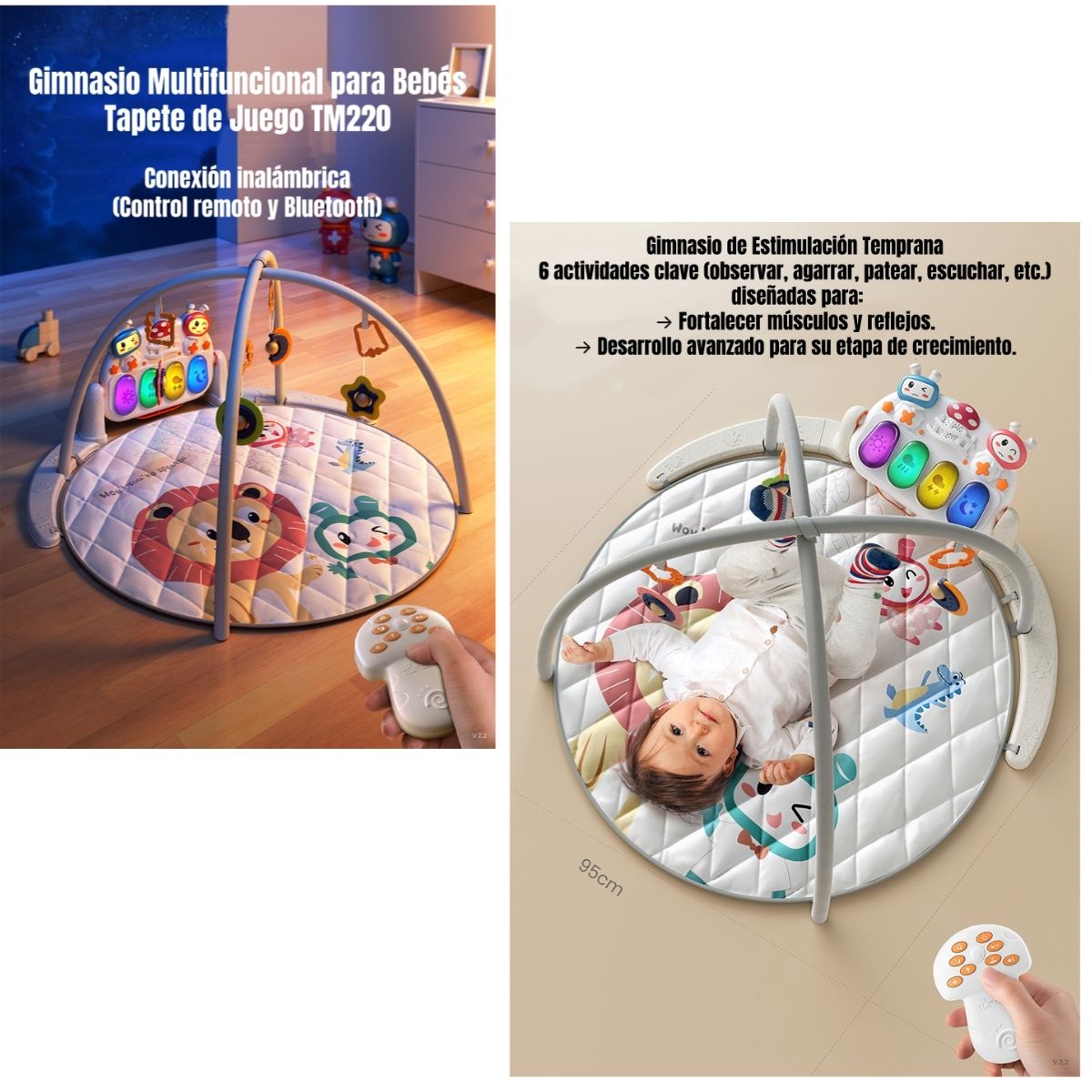 LUBABYCAS - Gimnasio Bluetooth Musical Piano Con Control TM220 Lubabycas Bebé