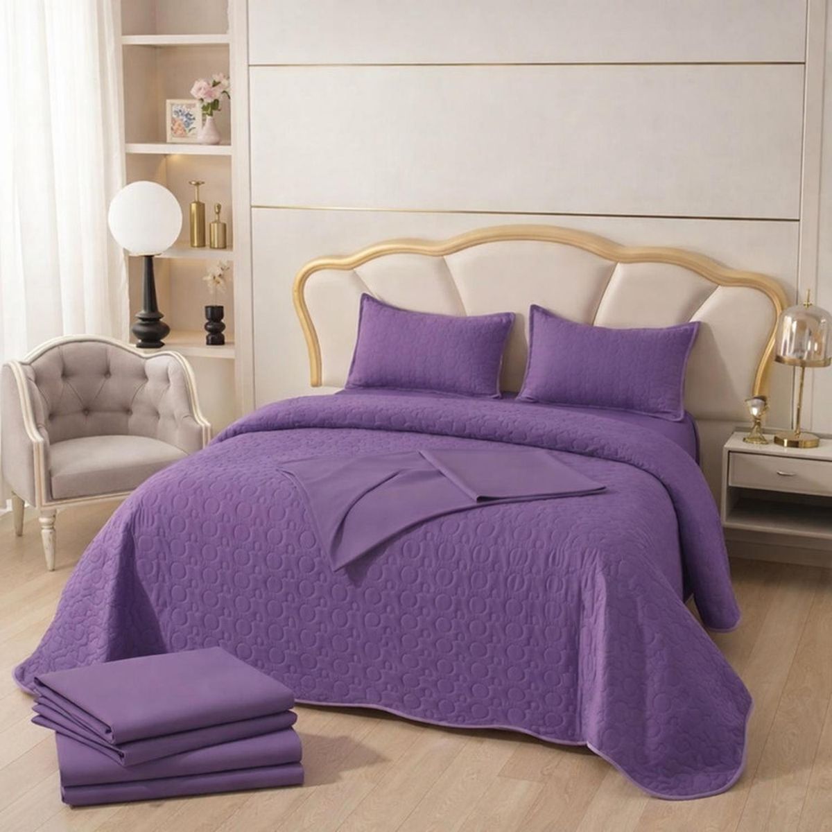 GENERICO - Cubrecama + Juego De Sabanas King Verano + Fundas Almohada - Multicolor - King